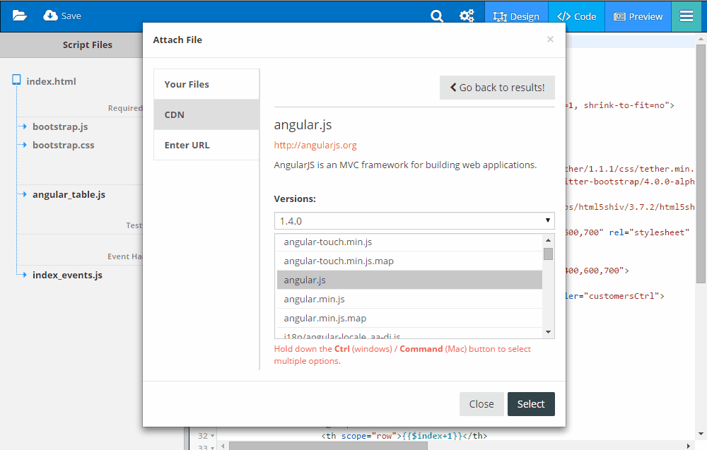 Use CDNJS from within the Editor